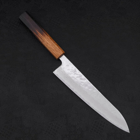 Gyuto AUS-10 Nashiji Damascus Yaki Urushi Handle 210mm (8.3”)-[Musashi]-[Japanese-Kitchen-Knives]