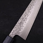 Gyuto AUS-10 Tsuchime Damascus Dark-Blue Urushi Handle 210mm (8.3”)-[Musashi]-[Japanese-Kitchen-Knives]