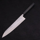 Gyuto AUS-10 Tsuchime Damascus Dark-Blue Urushi Handle 240mm (9.4”)-[Musashi]-[Japanese-Kitchen-Knives]