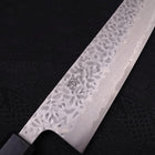 Gyuto AUS-10 Tsuchime Damascus Dark-Blue Urushi Handle 240mm (9.4”)-[Musashi]-[Japanese-Kitchen-Knives]