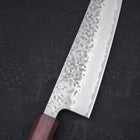 Gyuto AUS-10 Tsuchime Damascus Purple Urushi Handle 210mm (8.3”)-[Musashi]-[Japanese-Kitchen-Knives]