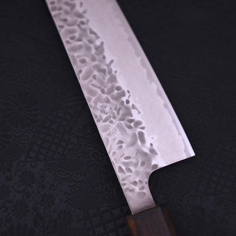 Gyuto AUS-10 Tsuchime Damascus Sumi Urushi Handle 210mm (8.3”)-[Musashi]-[Japanese-Kitchen-Knives]