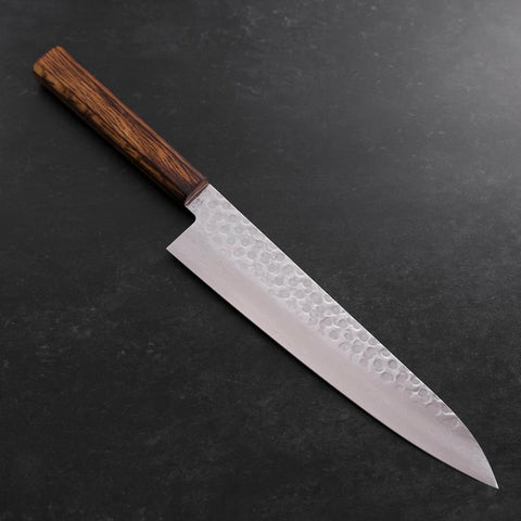 Gyuto AUS-10 Tsuchime Damascus Sumi Urushi Handle 240mm (9.4”)-[Musashi]-[Japanese-Kitchen-Knives]