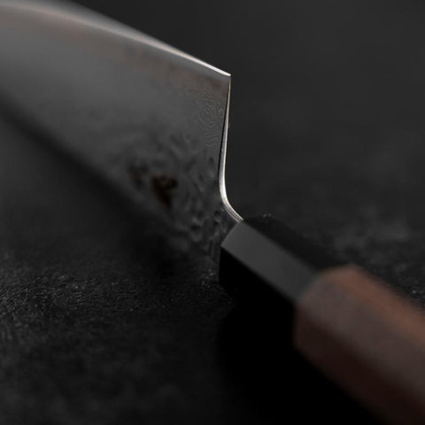 Gyuto AUS-10 Tsuchime Damascus Walnut Handle 210mm (8.3”)-[Musashi]-[Japanese-Kitchen-Knives]