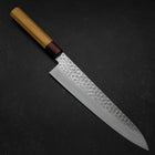 Gyuto AUS-10 Tsuchime Damascus Zelkova Handle 240mm (9.4”)-[Musashi]-[Japanese-Kitchen-Knives]