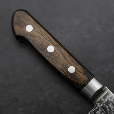 Gyuto AUS-10 Wave Nickel Damascus Western Brown Handle 210mm (8.3”)-[Musashi]-[Japanese-Kitchen-Knives]