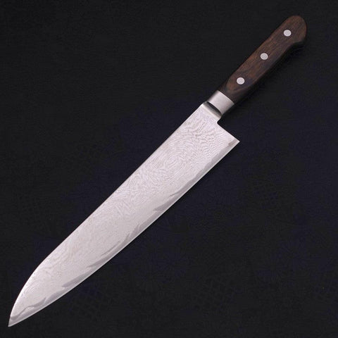 Gyuto AUS-10 Wave Nickel Damascus Western Handle 240mm (9.4”)-[Musashi]-[Japanese-Kitchen-Knives]