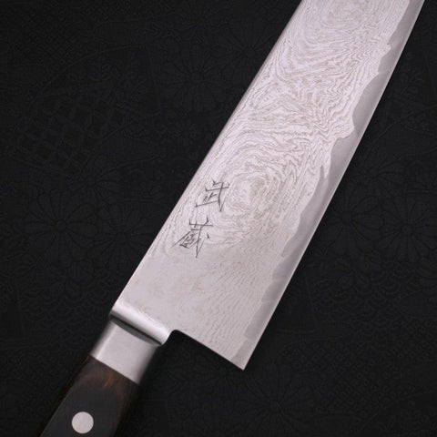Gyuto AUS-10 Wave Nickel Damascus Western Handle 240mm (9.4”)-[Musashi]-[Japanese-Kitchen-Knives]