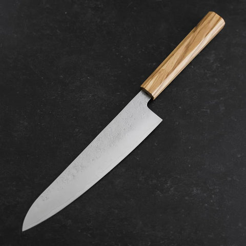 Gyuto AUS-8 Nashiji Olive Handle 195mm (7.7”)-[Musashi]-[Japanese-Kitchen-Knives]