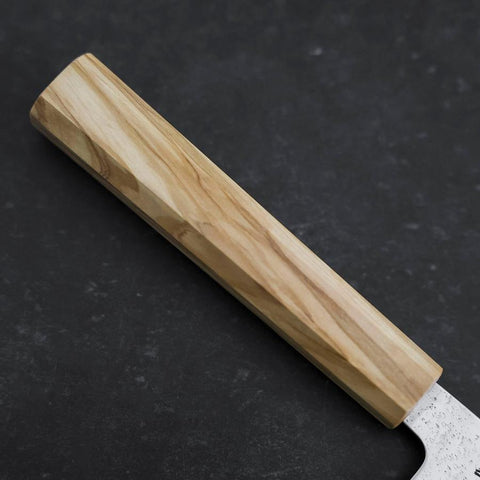 Gyuto AUS-8 Nashiji Olive Handle 195mm (7.7”)-[Musashi]-[Japanese-Kitchen-Knives]