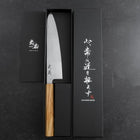 Gyuto AUS-8 Nashiji Olive Handle 195mm (7.7”)-[Musashi]-[Japanese-Kitchen-Knives]