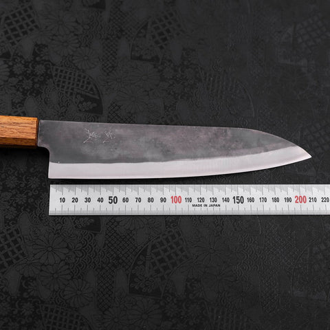 Gyuto Blue Steel #1 Kurouchi Stainless Clad Oak Handle 210mm (8.3”)-[Musashi]-[Japanese-Kitchen-Knives]