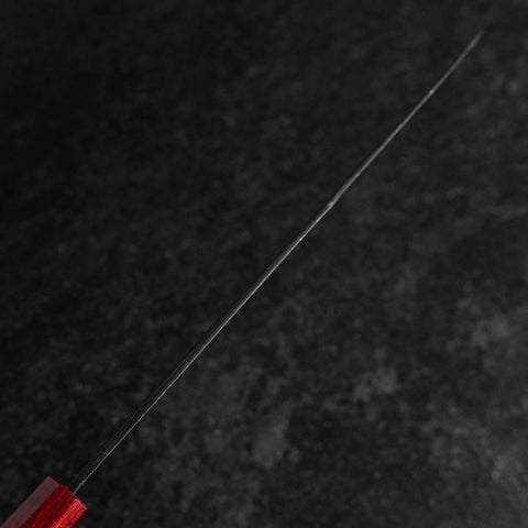 Gyuto Blue Steel #1 Kurouchi Walnut Red Handle 240mm (9.4”)-[Musashi]-[Japanese-Kitchen-Knives]
