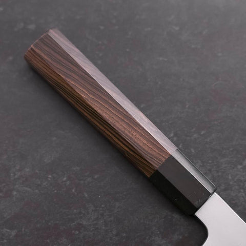 Gyuto Blue Steel #1 Suminagashi Buffalo Ebony Handle 180mm (7”)-[Musashi]-[Japanese-Kitchen-Knives]