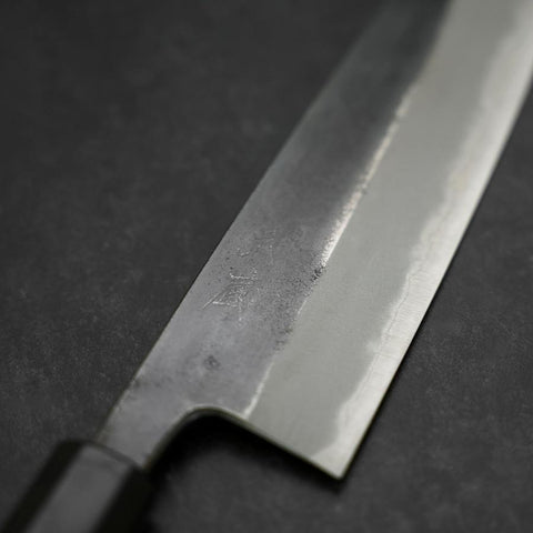 Gyuto Blue Steel #2 Kurouchi Buffalo Ebony Handle 210mm (8.3”)-[Musashi]-[Japanese-Kitchen-Knives]