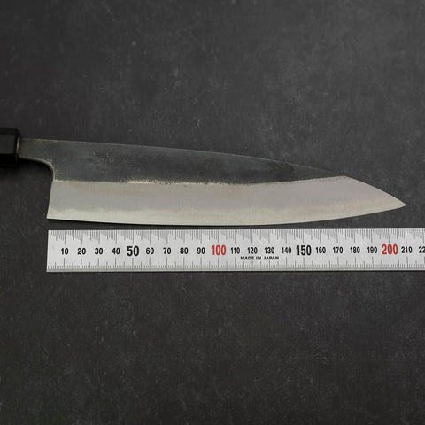 Gyuto Blue Steel #2 Kurouchi Buffalo Ebony Handle 210mm (8.3”)-[Musashi]-[Japanese-Kitchen-Knives]