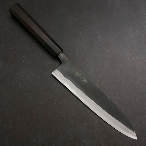 Gyuto Blue Steel #2 Kurouchi Buffalo Ebony Handle 210mm (8.3”)-[Musashi]-[Japanese-Kitchen-Knives]