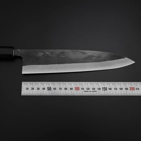 Gyuto Blue Steel #2 Kurouchi Buffalo Magnolia Handle 210mm (8.3”)-[Musashi]-[Japanese-Kitchen-Knives]