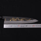 Gyuto Blue Steel #2 Kurouchi Chokin Dragon Buffalo Ebony Handle 240mm (9.4”)-[Musashi]-[Japanese-Kitchen-Knives]