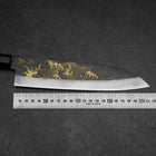 Gyuto Blue Steel #2 Kurouchi Chokin Koi Buffalo Ebony Handle 210mm (8.3”)-[Musashi]-[Japanese-Kitchen-Knives]
