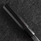 Gyuto Blue Steel #2 Kurouchi Chokin Samurai Full Moon Buffalo Ebony Handle 210mm (Asamura) (8.3”)-[Musashi]-[Japanese-Kitchen-Knives]