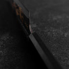 Gyuto Blue Steel #2 Kurouchi Chokin Samurai New-Moon Buffalo Ebony Handle 210mm (Asamura) (8.3”)-[Musashi]-[Japanese-Kitchen-Knives]