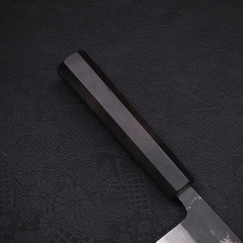 Gyuto Blue Steel #2 Kurouchi Damascus Buffalo Ebony Handle 180mm (7”)-[Musashi]-[Japanese-Kitchen-Knives]