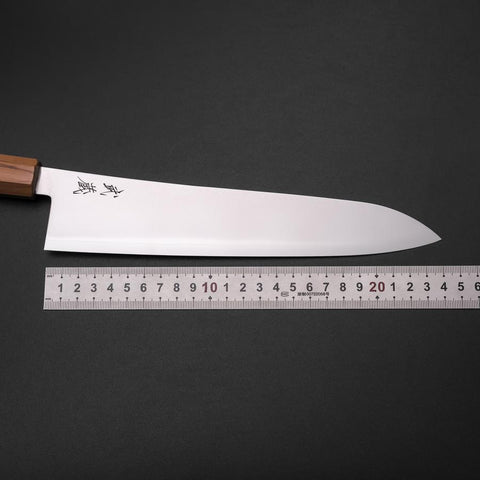 Gyuto Blue Steel #2 Polished Olive Handle 240mm (9.4”)-[Musashi]-[Japanese-Kitchen-Knives]