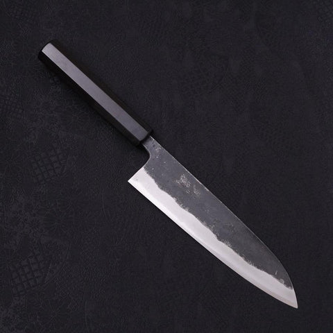 Gyuto Blue Super Kurouchi Buffalo Ebony Handle 180mm (7”)-[Musashi]-[Japanese-Kitchen-Knives]