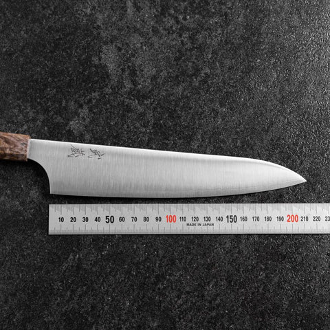 Gyuto Blue Super Polished Maple Handle 210mm (8.3”)-[Musashi]-[Japanese-Kitchen-Knives]