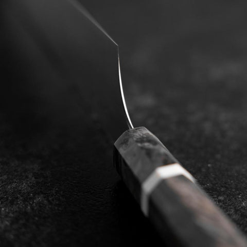 Gyuto Blue Super Polished Maple Handle 240mm (9.4”)-[Musashi]-[Japanese-Kitchen-Knives]