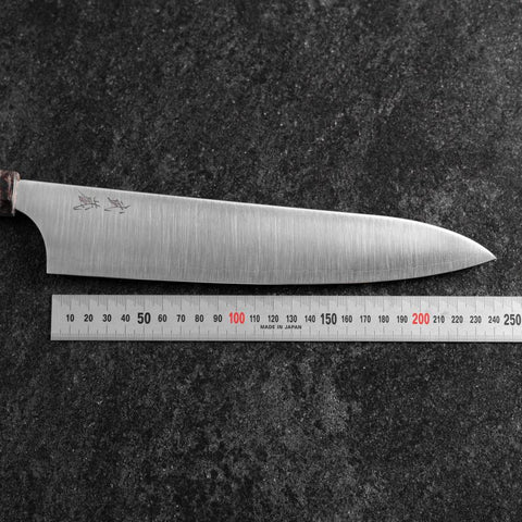 Gyuto Blue Super Polished Maple Handle 240mm (9.4”)-[Musashi]-[Japanese-Kitchen-Knives]