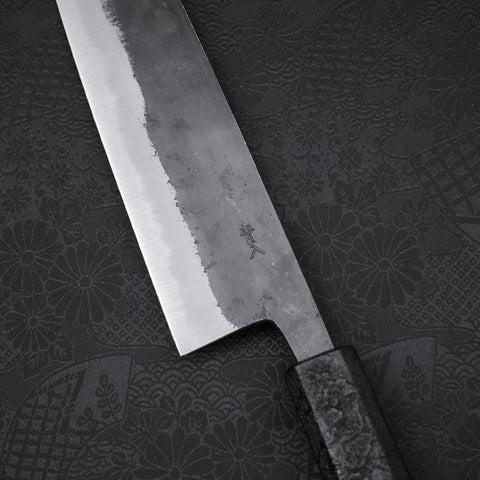 Gyuto Blue Steel #2 Kurouchi Black Ishime Urushi Handle 210M-[Musashi]-[Japanese-Kitchen-Knives]
