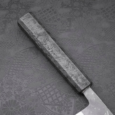 Gyuto Blue Steel #2 Kurouchi Black Ishime Urushi Handle 210M-[Musashi]-[Japanese-Kitchen-Knives]