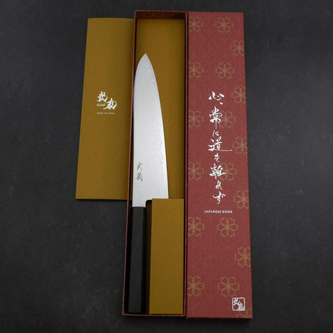 Gyuto SG-2 Nickel Damascus Ebony Handle 210mm (8.3”)-[Musashi]-[Japanese-Kitchen-Knives]