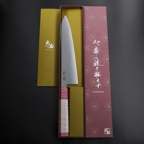 Gyuto SG-2 Polished Red Maple Handle 240mm (9.4”)-[Musashi]-[Japanese-Kitchen-Knives]