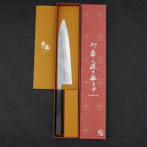 Gyuto SKD11 Nashiji Ebony Handle 210mm (8.3”)-[Musashi]-[Japanese-Kitchen-Knives]