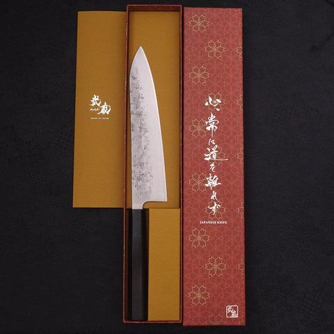 Gyuto SLD Nashiji Washi Buffalo Ebony Handle 210mm (8.3”)-[Musashi]-[Japanese-Kitchen-Knives]