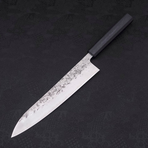 Gyuto SLD Nashiji Washi Dark Blue Urushi Handle 240mm (9.4”)-[Musashi]-[Japanese-Kitchen-Knives]