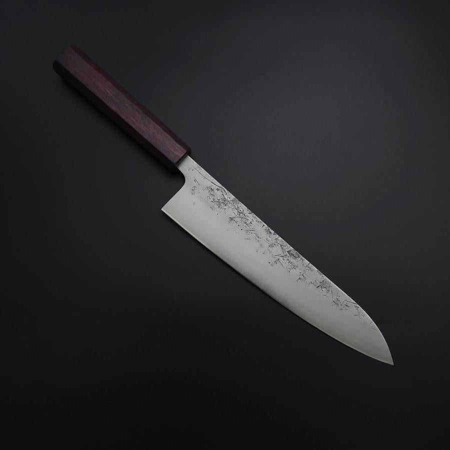 Gyuto SLD Nashiji Washi Purple Urushi Handle 210mm (8.3”)-[Musashi]-[Japanese-Kitchen-Knives]
