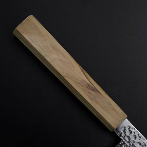 Gyuto SLD Nickel Tsuchime Colored Damascus Olive Handle 210mm Limited Edition (8.3”)-[Musashi]-[Japanese-Kitchen-Knives]
