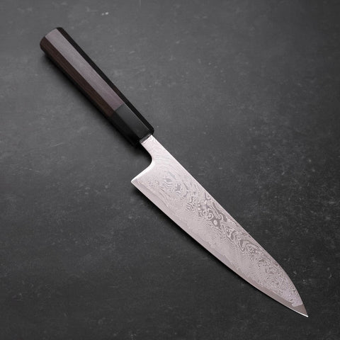 Gyuto SLD Wave Nickel Damascus Buffalo Ebony Handle 180mm (7”)-[Musashi]-[Japanese-Kitchen-Knives]