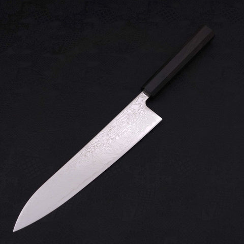 Gyuto SLD Wave Nickel Damascus Buffalo Ebony Handle 240mm (9.4”)-[Musashi]-[Japanese-Kitchen-Knives]
