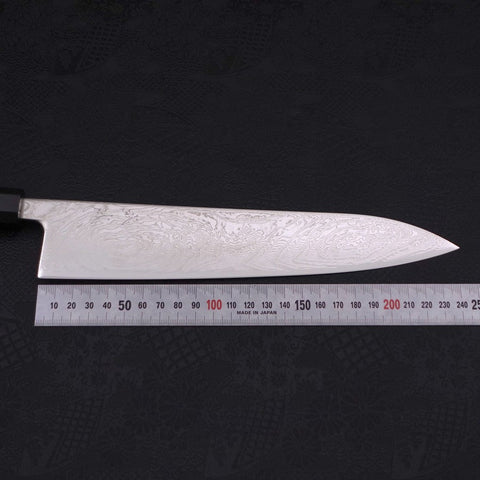 Gyuto SLD Wave Nickel Damascus Buffalo Ebony Handle 240mm (9.4”)-[Musashi]-[Japanese-Kitchen-Knives]