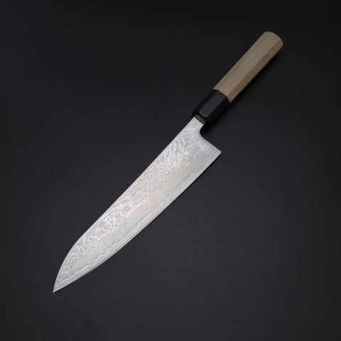 Gyuto SLD Wave Nickel Damascus Buffalo Magnolia Handle 210mm (8.3”)-[Musashi]-[Japanese-Kitchen-Knives]