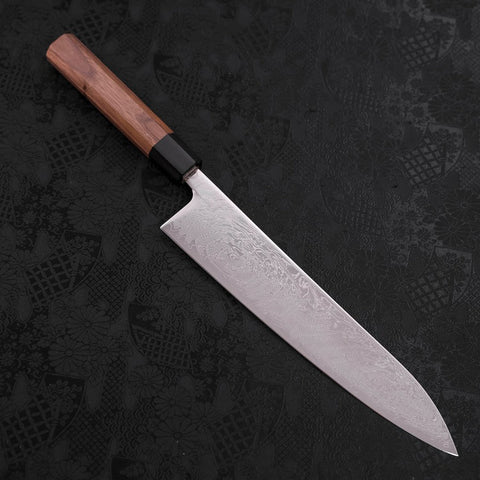 Gyuto SLD Wave Nickel Damascus Walnut Handle 240mm (9.4”)-[Musashi]-[Japanese-Kitchen-Knives]