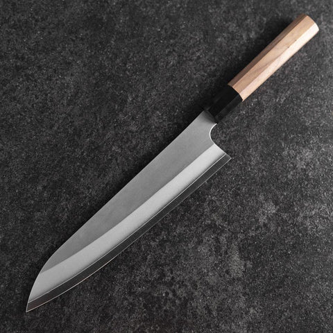 Gyuto Silver Steel #3 Kasumi Buffalo Walnut Handle 240mm (9.4”)-[Musashi]-[Japanese-Kitchen-Knives]