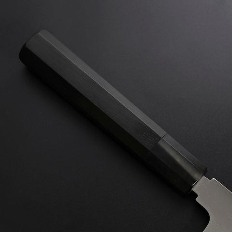 Gyuto Silver Steel #3 Mirror Honyaki Buffalo Ebony Handle 210mm (8.3”)-[Musashi]-[Japanese-Kitchen-Knives]