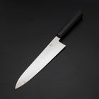 Gyuto Silver Steel #3 Mirror Honyaki Buffalo Ebony Handle 240mm (9.4”)-[Musashi]-[Japanese-Kitchen-Knives]