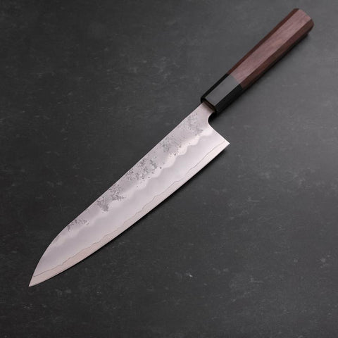 Gyuto Silver Steel #3 Nashiji Buffalo Walnut Handle 210mm (8.3”)-[Musashi]-[Japanese-Kitchen-Knives]